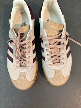 adidas Women's Suede Bold Sneakers in Beige and Burgundy